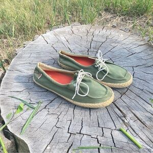 Green Vans Surfsiders  Espadrille Shoes size 10.5